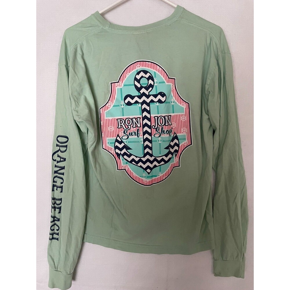 RON JON SURF SHOP Shirt Cocoa Beach sz M LONG SLEEVE Anchor Graphic Tee